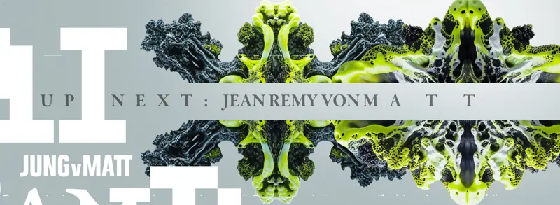 Psychedelic AI artwork with Jung von Matt lettering