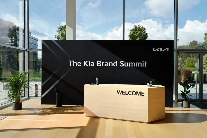 Reception desk of the Kia Brand Summit